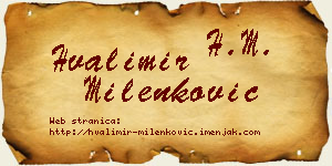 Hvalimir Milenković vizit kartica
